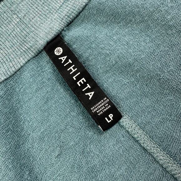 Athleta Sweater Womens Large Petite Blue Green Pranayama Restore Wrap Open Yoga - Picture 4 of 8